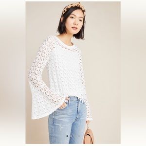 Anthropologie lacy bell sleeved top